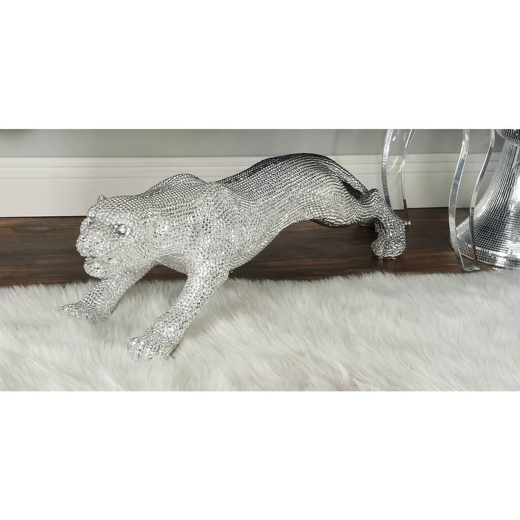 Brand new π 42" Silver Polystone Glam Leopard Sculpture by Ivory and Iris 𧨠4 Brand new π 42" Silver Polystone Glam Leopard Sculpture by Ivory and Iris 𧨠- Image 4