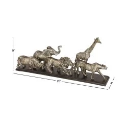 Best Pirce 💯 20" Silver Animal Safari Sculpture by Ivory and Iris 👍 -Cheap Ivory and Iris Store D366627S 10