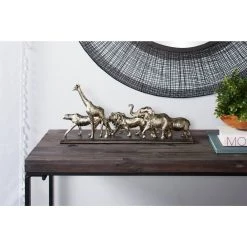 Best Pirce 💯 20" Silver Animal Safari Sculpture by Ivory and Iris 👍 -Cheap Ivory and Iris Store D366627S 11