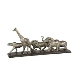 Best Pirce 💯 20" Silver Animal Safari Sculpture by Ivory and Iris 👍 -Cheap Ivory and Iris Store D366627S 3