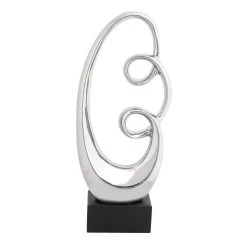 Best Pirce 🔔 24" Silver Ceramic Modern Abstract Sculpture by Ivory and Iris ✨