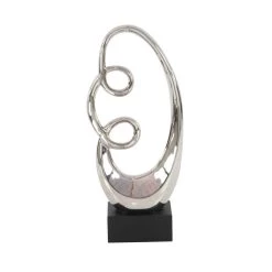 Best Pirce 🔔 24" Silver Ceramic Modern Abstract Sculpture by Ivory and Iris ✨ -Cheap Ivory and Iris Store D366639S 2