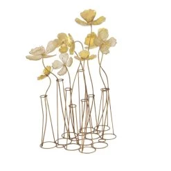 Best reviews of ✔️ 21" Gold Metal Flowers Sculpture by Ivory and Iris 🌟 -Cheap Ivory and Iris Store D366651S 3