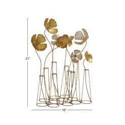 Best reviews of ✔️ 21" Gold Metal Flowers Sculpture by Ivory and Iris 🌟 -Cheap Ivory and Iris Store D366651S 8
