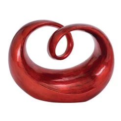 Best Pirce 🎁 12" Red Contemporary Abstract Sculpture by Ivory and Iris ✔️