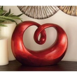 Best Pirce 🎁 12" Red Contemporary Abstract Sculpture by Ivory and Iris ✔️ -Cheap Ivory and Iris Store D366659S 8