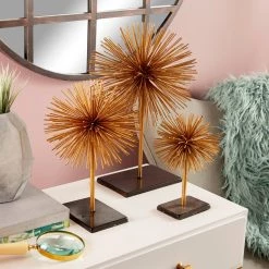 Best deal ❤️ Gold Metal Contemporary Geometric Sculpture Set by Ivory and Iris 🎁 -Cheap Ivory and Iris Store D366678S 13