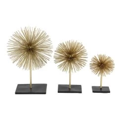 Best deal ❤️ Gold Metal Contemporary Geometric Sculpture Set by Ivory and Iris 🎁 -Cheap Ivory and Iris Store D366678S 5