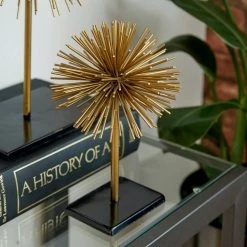 Best deal ❤️ Gold Metal Contemporary Geometric Sculpture Set by Ivory and Iris 🎁 -Cheap Ivory and Iris Store D366678S 8