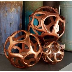Deals 👍 Copper Contemporary Orbs Sculpture Set by Ivory and Iris 😀 -Cheap Ivory and Iris Store D366687S 10