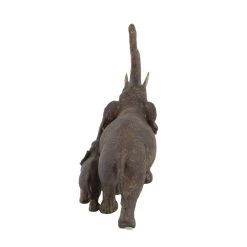 Best Pirce 🧨 11" Brown Eclectic Polystone Elephants Sculpture by Ivory and Iris 😀 -Cheap Ivory and Iris Store D366713S 4