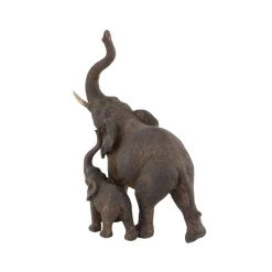 Best Pirce 🧨 11" Brown Eclectic Polystone Elephants Sculpture by Ivory and Iris 😀 -Cheap Ivory and Iris Store D366713S 5