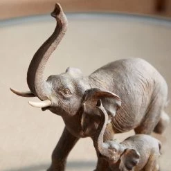 Best Pirce 🧨 11" Brown Eclectic Polystone Elephants Sculpture by Ivory and Iris 😀 -Cheap Ivory and Iris Store D366713S 7