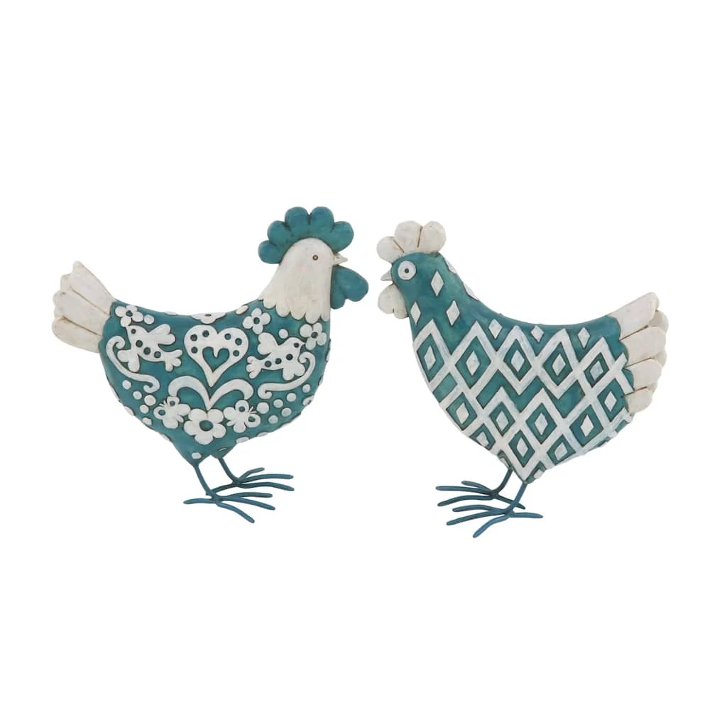 Best Sale π₯ Turquoise Polystone Farmhouse Rooster Sculpture Set by Ivory and Iris π― 1 Best Sale π₯ Turquoise Polystone Farmhouse Rooster Sculpture Set by Ivory and Iris π―