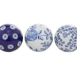 Best reviews of 🔥 3" Blue & White Patterned Ceramic Vase Filler Orb Set by Ivory and Iris 🎉 -Cheap Ivory and Iris Store D368546S 4
