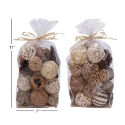 Budget 👍 Natural Brown Dried Floral & Rope Orb Vase Filler, 2ct. by Ivory and Iris 🔔 -Cheap Ivory and Iris Store D368554S 6
