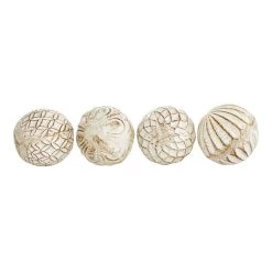 Promo ⌛ 4" Distressed White Ceramic Country Orb Vase Filler Set by Ivory and Iris 👏 -Cheap Ivory and Iris Store D368558S 7