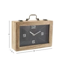 Best deal 🎉 12" Black Wood Natural Rectangular Box Clock by Ivory and Iris ✨ 14 Best deal 🎉 12" Black Wood Natural Rectangular Box Clock by Ivory and Iris ✨ -Cheap Ivory and Iris Store D368630S 8