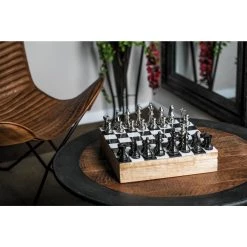 Cheapest 😍 12" Mango Wood & Aluminum Traditional Chess Game Set by Ivory and Iris 🧨 -Cheap Ivory and Iris Store D368800S 6