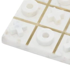Discount ❤️ White Marble Tic-Tac-Toe Game Set by Ivory and Iris ⭐ -Cheap Ivory and Iris Store D368803S 4