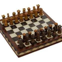 Best Pirce 💯 Dark Brown Traditional Chess Game Set by Ivory and Iris 🤩 -Cheap Ivory and Iris Store D368805S 3