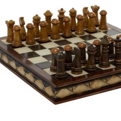 Best Pirce 💯 Dark Brown Traditional Chess Game Set by Ivory and Iris 🤩 -Cheap Ivory and Iris Store D368805S 4