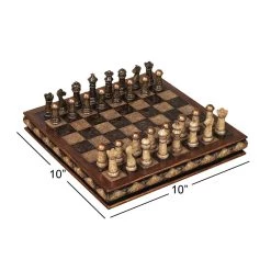 Best Pirce 💯 Dark Brown Traditional Chess Game Set by Ivory and Iris 🤩 -Cheap Ivory and Iris Store D368805S 5