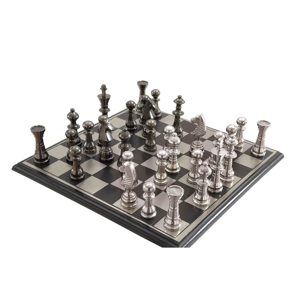 Brand new 🤩 Silver Aluminum Traditional Chess Game Set by Ivory and Iris ❤️ 2 Brand new 🤩 Silver Aluminum Traditional Chess Game Set by Ivory and Iris ❤️ - Image 2