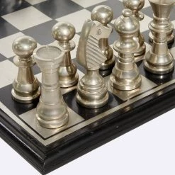 Brand new 🤩 Silver Aluminum Traditional Chess Game Set by Ivory and Iris ❤️ 9 Brand new 🤩 Silver Aluminum Traditional Chess Game Set by Ivory and Iris ❤️ -Cheap Ivory and Iris Store D368811S 3