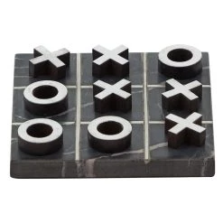 Brand new 🛒 Black Marble & Aluminum Contemporary Tic-Tac-Toe Game Set by Ivory and Iris ⌛
