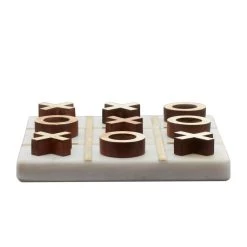 Best Pirce ⭐ White & Gold Marble Tic-Tac-Toe Game Set by Ivory and Iris 🥰 -Cheap Ivory and Iris Store D368816S 3