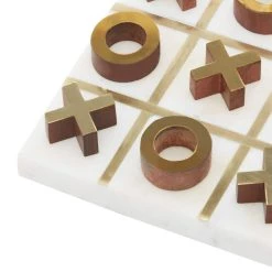 Best Pirce ⭐ White & Gold Marble Tic-Tac-Toe Game Set by Ivory and Iris 🥰 -Cheap Ivory and Iris Store D368816S 4