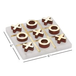 Best Pirce ⭐ White & Gold Marble Tic-Tac-Toe Game Set by Ivory and Iris 🥰 -Cheap Ivory and Iris Store D368816S 7