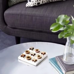 Best Pirce ⭐ White & Gold Marble Tic-Tac-Toe Game Set by Ivory and Iris 🥰 -Cheap Ivory and Iris Store D368816S 8