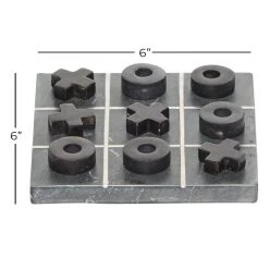 Best Pirce 🔥 Black Marble Contemporary Tic-Tac-Toe Game Set by Ivory and Iris 🛒 -Cheap Ivory and Iris Store D368818S 6