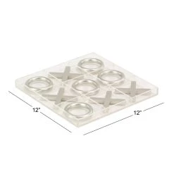 Buy ⌛ Silver Acrylic & Metal Glam Tic-Tac-Toe Game Set by Ivory and Iris 🎉 -Cheap Ivory and Iris Store D368819S 5
