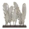Best deal 👏 21" Gray Metal Contemporary Feather Sculpture by Ivory and Iris ⭐