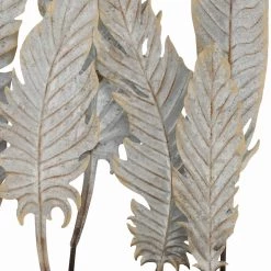 Best deal 👏 21" Gray Metal Contemporary Feather Sculpture by Ivory and Iris ⭐ -Cheap Ivory and Iris Store D368838S 3
