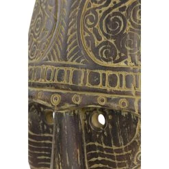 Best Pirce 🧨 26" Brown Teak Wood Eclectic Mask Sculpture by Ivory and Iris 🧨 -Cheap Ivory and Iris Store D368840S 4