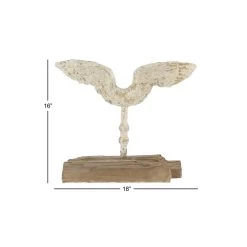 Best Sale ⌛ 16" Beige Vintage Wings Sculpture by Ivory and Iris ❤️ -Cheap Ivory and Iris Store D368879S 7