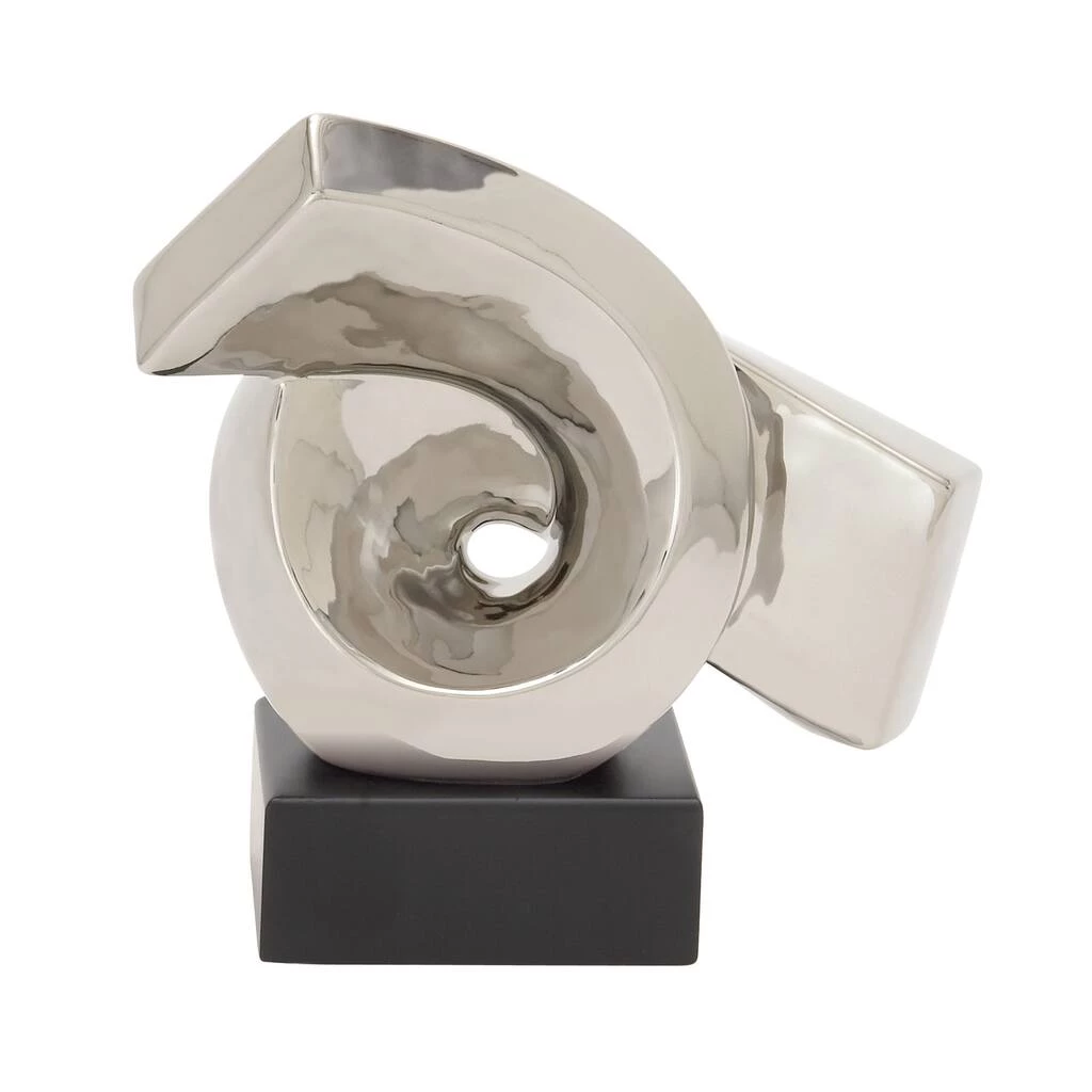 Brand new π― 10" Modern Silver Ceramic Twisted Sculpture by Ivory and Iris π 1 Brand new π― 10" Modern Silver Ceramic Twisted Sculpture by Ivory and Iris π