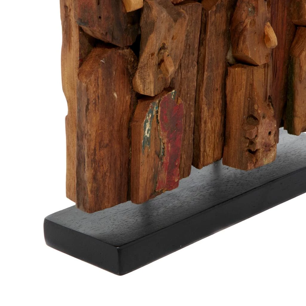 Best Sale π 16" Brown Teak Wood Natural Abstract Sculpture by Ivory and Iris π 3 Best Sale π 16" Brown Teak Wood Natural Abstract Sculpture by Ivory and Iris π - Image 3