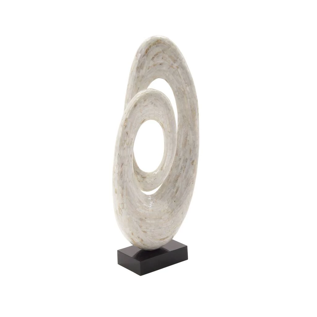 Budget β 30" White Polystone Abstract Sculpture by Ivory and Iris π 3 Budget β 30" White Polystone Abstract Sculpture by Ivory and Iris π - Image 3