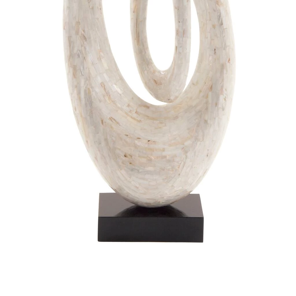Budget β 30" White Polystone Abstract Sculpture by Ivory and Iris π 5 Budget β 30" White Polystone Abstract Sculpture by Ivory and Iris π - Image 5