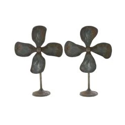 Best Sale 𧨠15" Gray Metal Industrial Propeller Sculpture, 2ct. by Ivory and Iris π