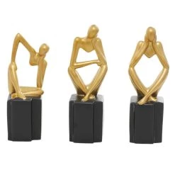 Best Pirce ✔️ 13" Gold Porcelain Abstract Sculpture Set by Ivory and Iris 🤩 -Cheap Ivory and Iris Store D368924S 2