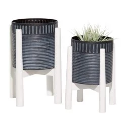 Cheap 🧨 Black Metal Boho Planter Set by Ivory and Iris 😀
