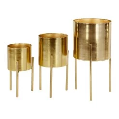 Best Pirce π Gold Metal Contemporary Planter Set by Ivory and Iris π€©