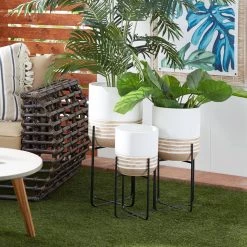 Coupon 😉 White Metal Farmhouse Cottage Planter Set by Ivory and Iris ⌛ -Cheap Ivory and Iris Store D369891S 6