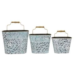 Best reviews of 🌟 Blue Metal Farmhouse Hanging Planter Set by Ivory and Iris ⭐